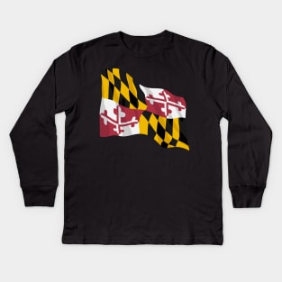 Maryland State Flag Kids Long Sleeve T-Shirt